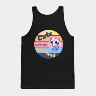 Cats coffee weekend Cute Design V5 Tank Top